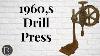 22.4 Rare Antique Cast Iron Crank Drill Table Vintage Press Tool